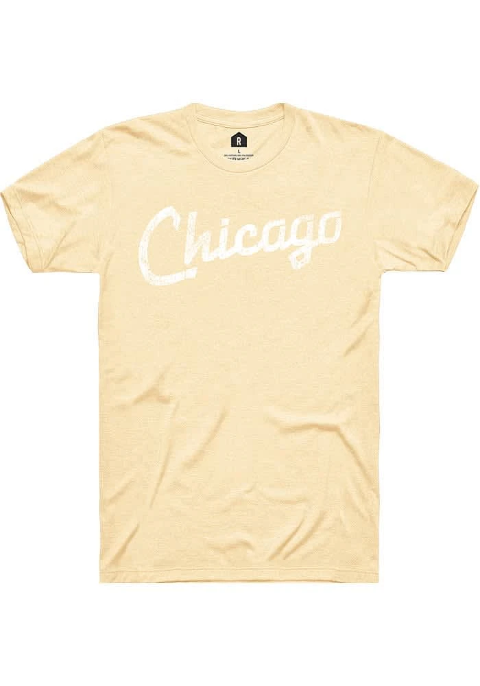 Rally Chicago Yellow RH Script Short Sleeve T Shirt