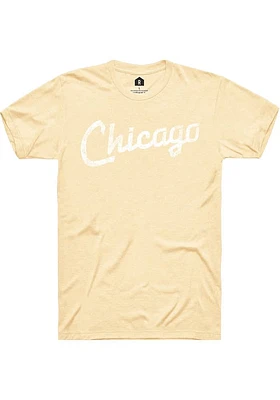 Rally Chicago Yellow RH Script Short Sleeve T Shirt