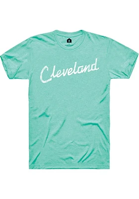 Rally Cleveland Green RH Script Short Sleeve T Shirt