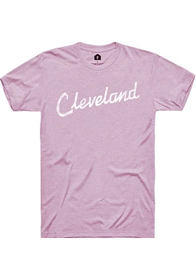 Rally Cleveland Purple RH Script Short Sleeve Fashion T Shirt