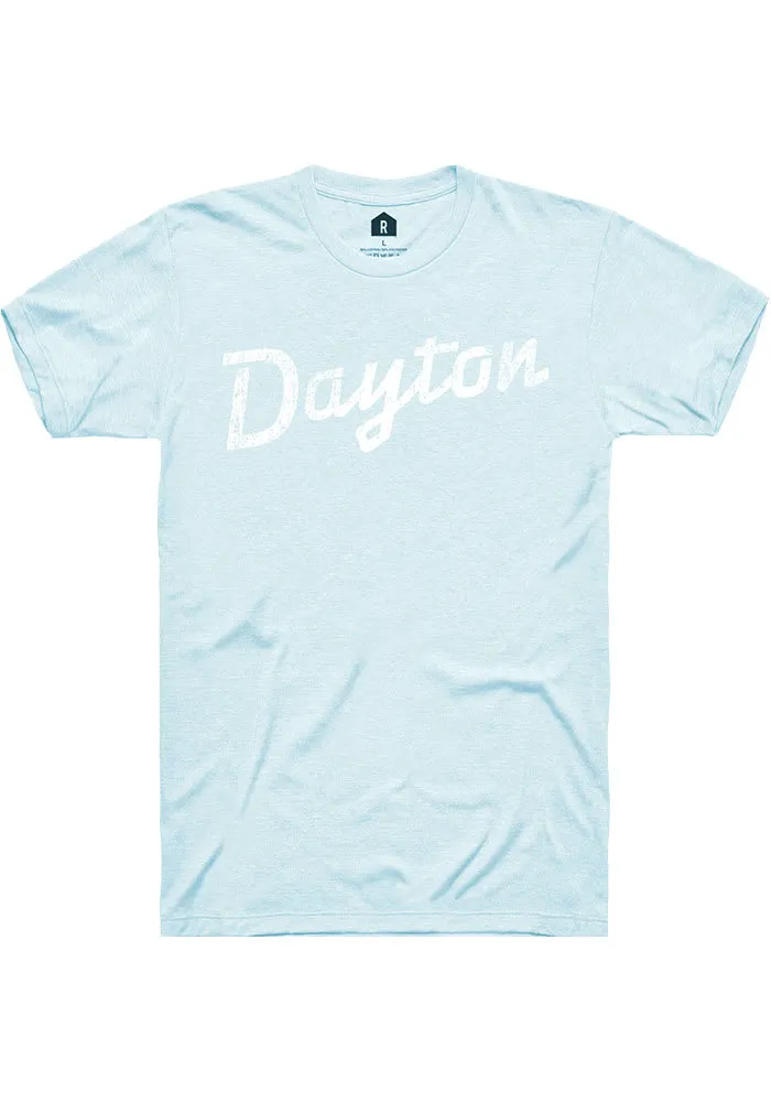 Rally Dayton Light Blue RH Script Short Sleeve T Shirt