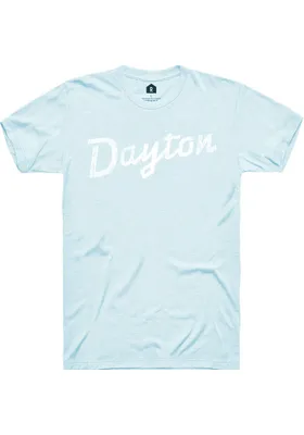 Rally Dayton Light Blue RH Script Short Sleeve T Shirt