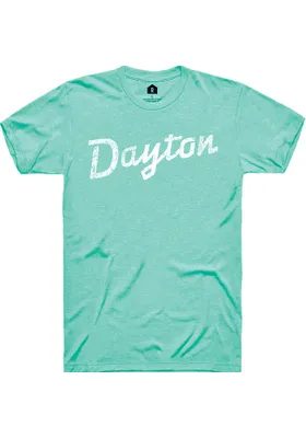 Rally Dayton Teal RH Script Short Sleeve T Shirt