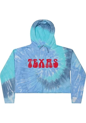 Rally Texas Womens Light Blue Bell Bottom Hooded Sweatshirt
