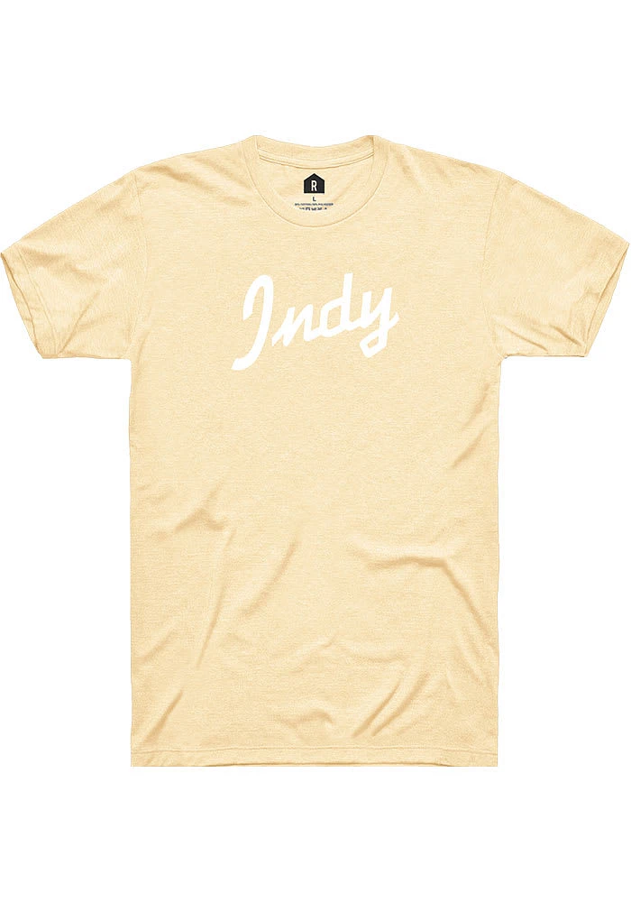 Rally Indianapolis Yellow RH Script Short Sleeve T Shirt