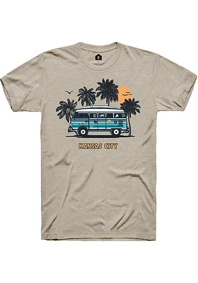 Rally Kansas City Tan Retro Bus Short Sleeve Fashion T Shirt