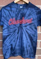 Rally Cleveland Navy Blue Retro Script Short Sleeve T Shirt