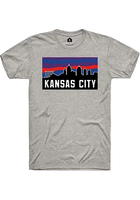 Rally Kansas City Graphite Block Skyline Short Sleeve Fashion T Shirt
