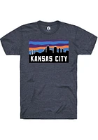 Rally Kansas City Navy Blue Block Skyline Short Sleeve Fashion T Shirt