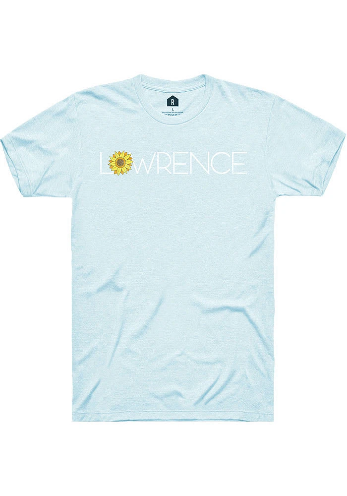 Rally Lawrence Light Blue Sunflower Wordmark Short Sleeve T Shirt