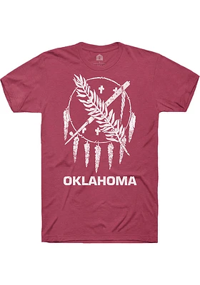 Rally Oklahoma Crimson Vintage State Flag Short Sleeve T Shirt