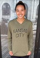 Rally Kansas City Mens Olive Disconnect Long Sleeve Hoodie