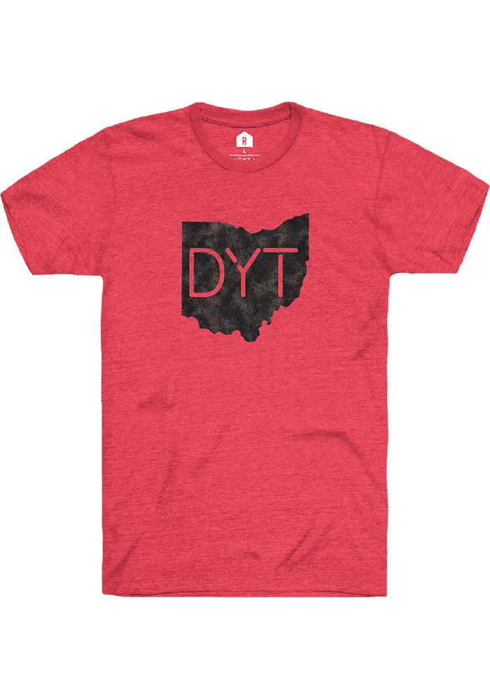 Rally Dayton Red DYT State Shape Short Sleeve Fashion T Shirt