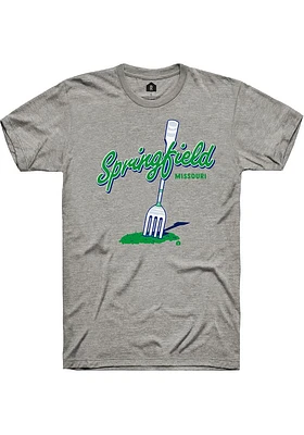 Rally Springfield Grey Big Fork Short Sleeve Fashion T Shirt