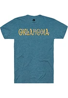 Rally Oklahoma Womens Teal Floral Short Sleeve T-Shirt
