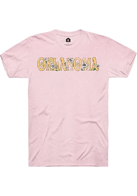 Rally Oklahoma Womens Pink Floral Short Sleeve T-Shirt