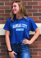 Rally Kansas City Womens Blue EST Arch Wordmark Short Sleeve T-Shirt