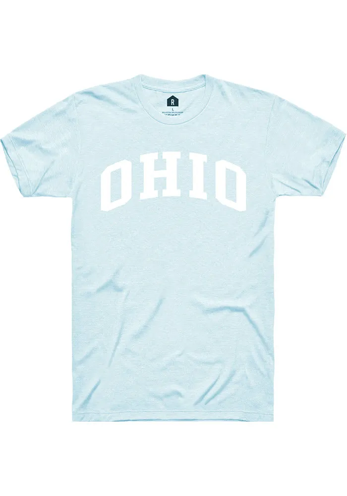 Rally Ohio Light Blue Arch Wordmark Short Sleeve T Shirt