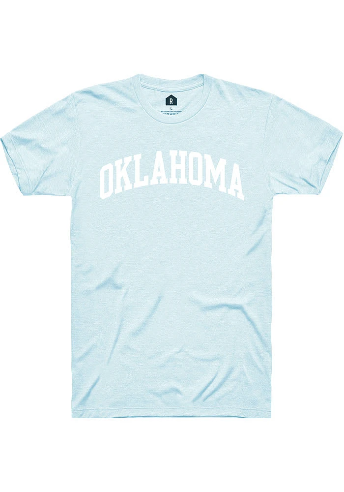 Rally Oklahoma Light Blue Arch Wordmark Short Sleeve T Shirt