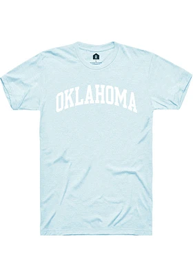 Rally Oklahoma Light Blue Arch Wordmark Short Sleeve T Shirt
