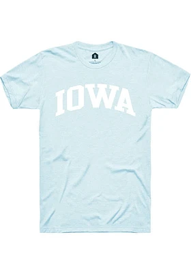 Rally Iowa Light Blue Arch Wordmark Short Sleeve T Shirt