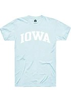 Rally Iowa Light Blue Arch Wordmark Short Sleeve T Shirt