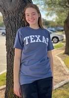 Rally Texas Blue Arch Wordmark Short Sleeve T Shirt