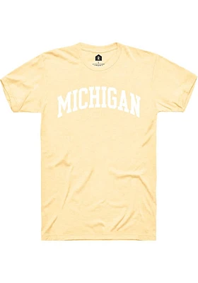 Rally Michigan Yellow Arch Wordmark Short Sleeve T Shirt