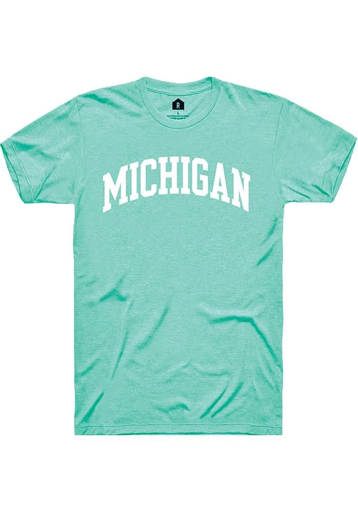 Rally Michigan Green Arch Wordmark Short Sleeve T Shirt
