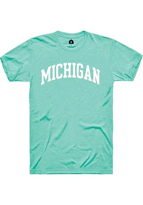 Rally Michigan Green Arch Wordmark Short Sleeve T Shirt