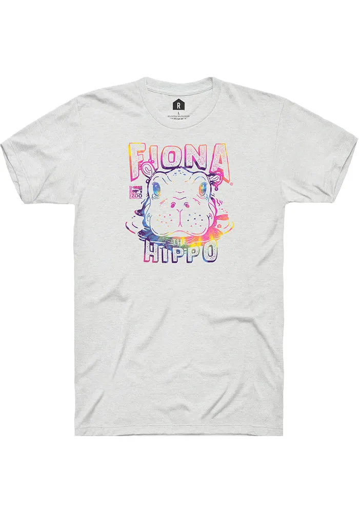 Fiona the Hippo Peaking Out Tie Dye White Short Sleeve Fashion T Shirt