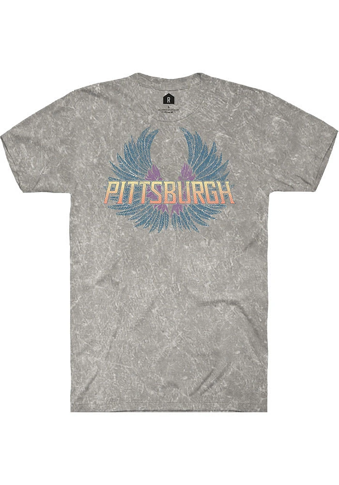 Rally Pittsburgh Grey Wings Short Sleeve T Shirt