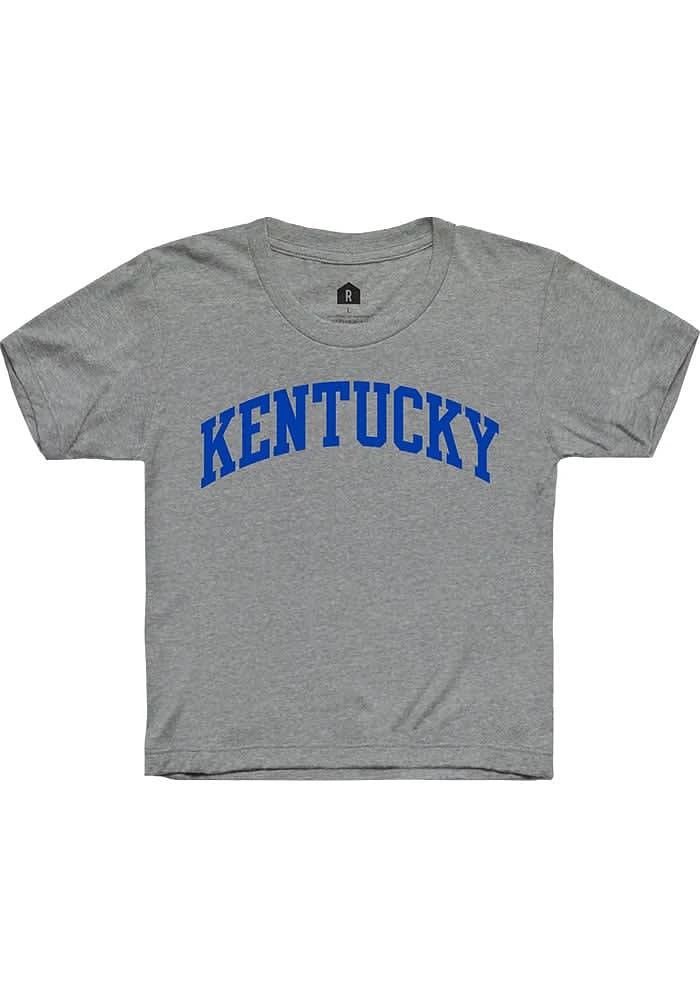 Rally Kentucky Youth Grey Arch Wordmark Short Sleeve T-Shirt