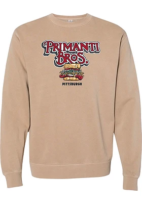 Rally Pittsburgh Mens Tan Logo Long Sleeve Crew Sweatshirt