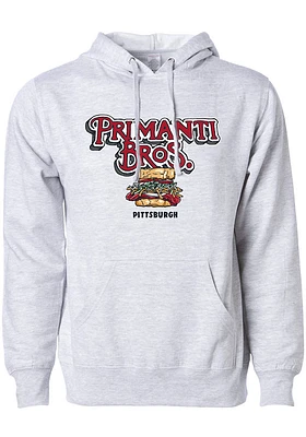 Rally Pittsburgh Mens Grey Logo Long Sleeve Hoodie