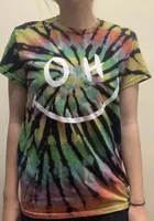 Rally Ohio Black Tie Dye OH Smiley Face Short Sleeve T Shirt