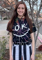 Rally Oklahoma Black OK Smiley Face Short Sleeve T Shirt