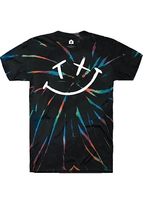 Rally Texas Black TX Smiley Face Short Sleeve T Shirt
