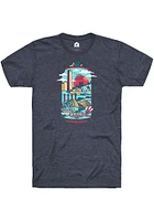 Rally Kansas City Navy Blue Cityscape Can Short Sleeve Fashion T Shirt