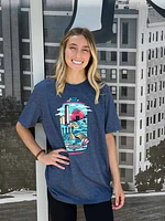 Rally Kansas City Navy Blue Cityscape Can Short Sleeve Fashion T Shirt