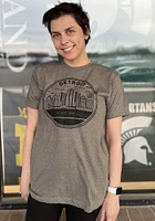 Detroit Olive Handdrawn Circle Skyline Short Sleeve Fashion T Shirt