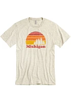 Michigan Oatmeal Ombre Tree Sunset Short Sleeve Fashion T Shirt