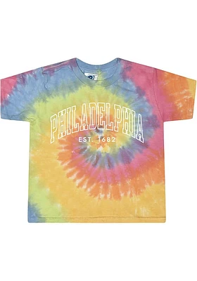 Rally Philadelphia Womens Yellow Arch EST Short Sleeve T-Shirt