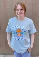 Rally Manhattan Light Blue Logo Short Sleeve Fashion T Shirt