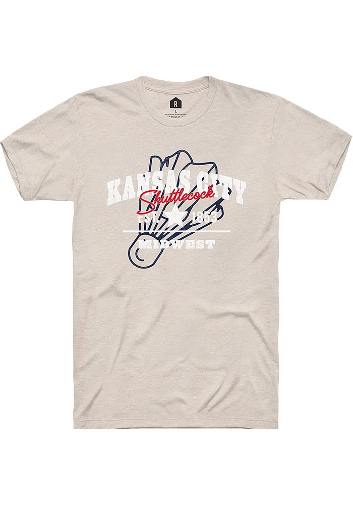 Rally Kansas City Tan Shuttlecock Short Sleeve Fashion T Shirt