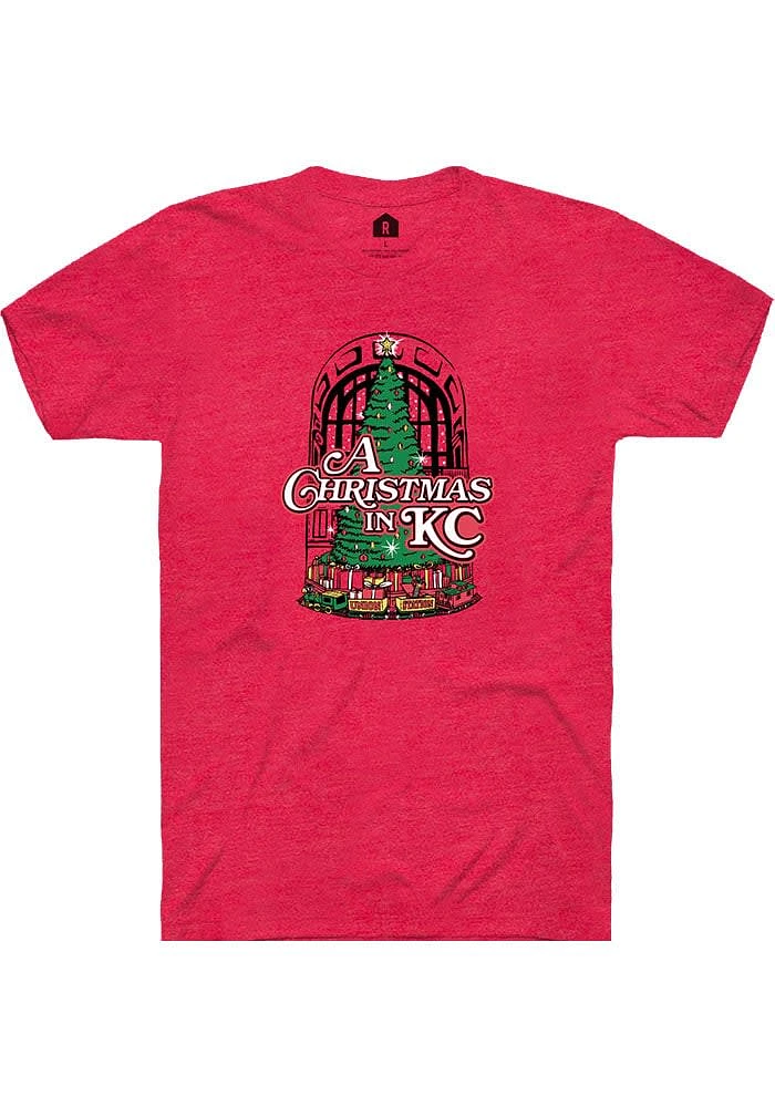 Rally Kansas City Red Union Station Christmas KC Short Sleeve Fashion T Shirt