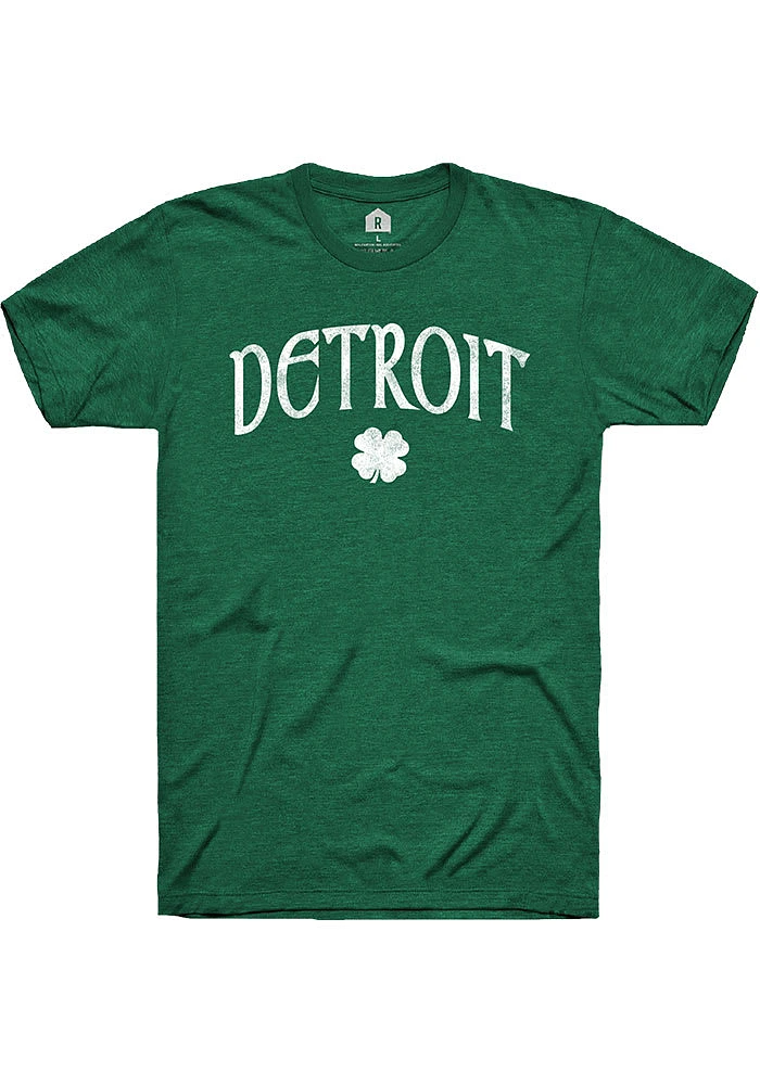 Rally Detroit Green Shamrock Short Sleeve Fashion T Shirt