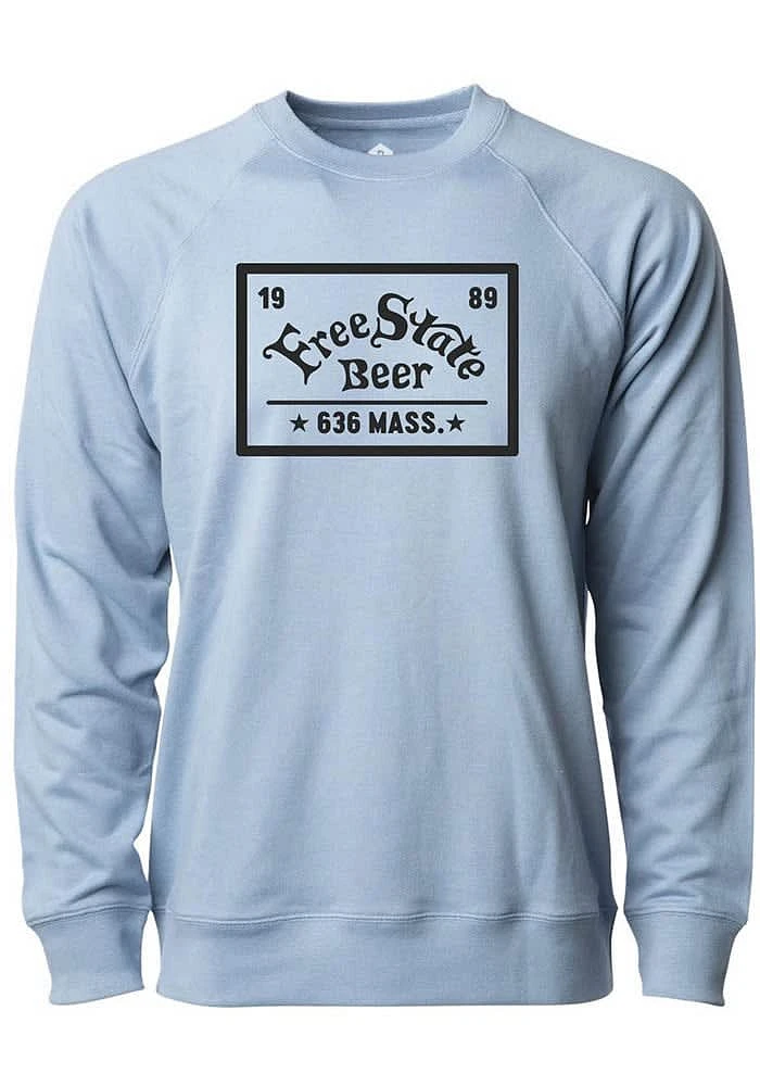 Rally Lawrence Mens Blue Logo and Quote Long Sleeve Crew Sweatshirt