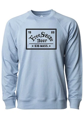 Rally Lawrence Mens Blue Logo and Quote Long Sleeve Crew Sweatshirt