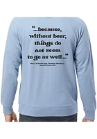 Rally Lawrence Mens Blue Logo and Quote Long Sleeve Crew Sweatshirt